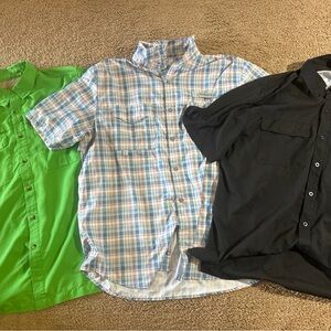 Lot Of Men’s Performance Fishing Outdoor Shirts Short Sleeve Button Size XL Vent